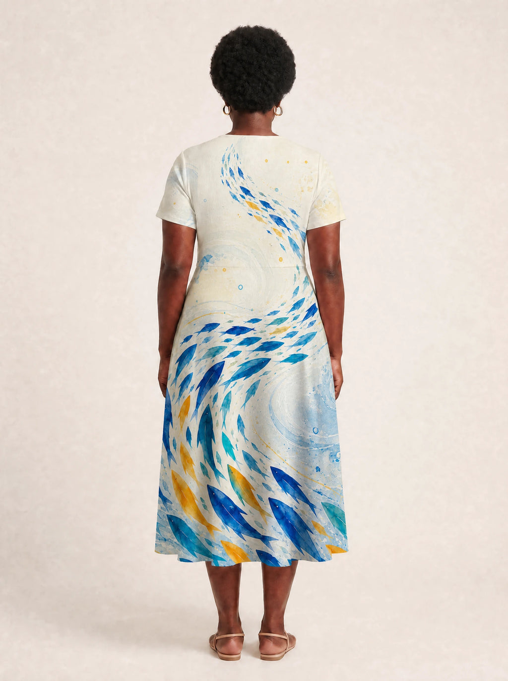"Samaki" V Neck Midi Dress