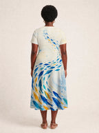 "Samaki" V Neck Midi Dress