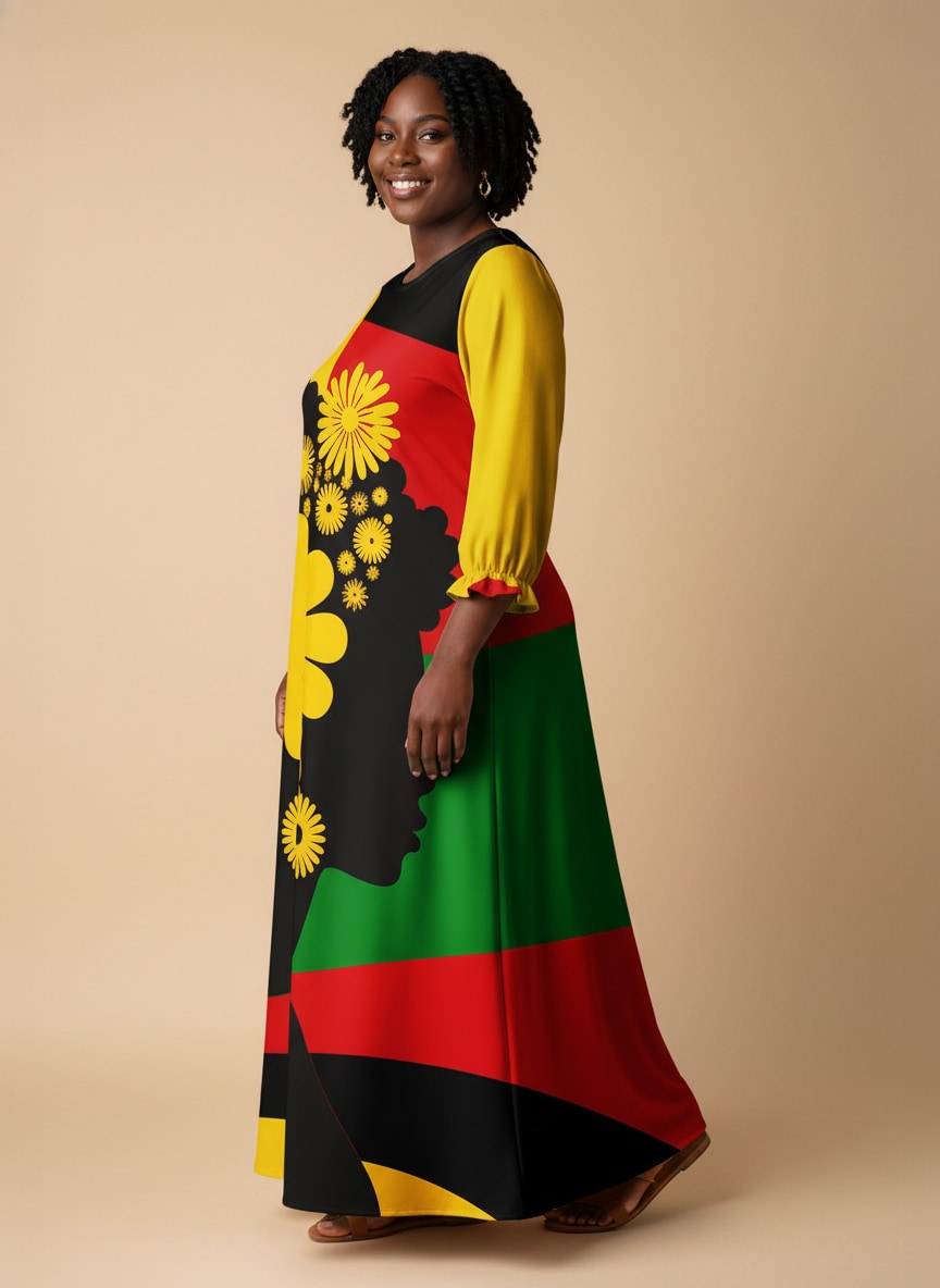 "Furaha" Long Sleeve Maxi Dress