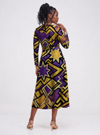 "Sheba" Viscose Midi Dress — back view on model