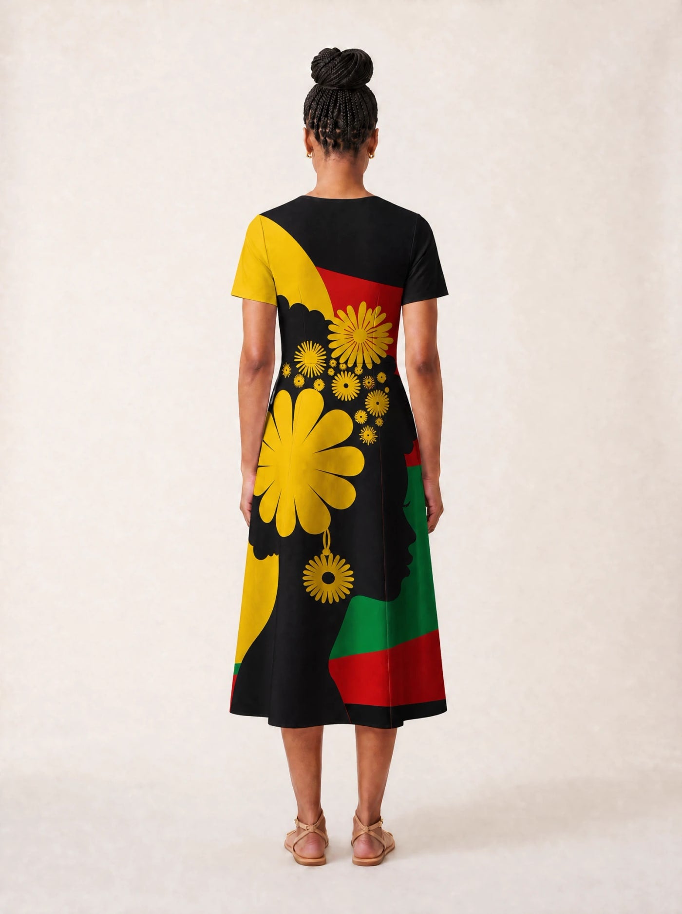 "Furaha" V Neck Midi Dress Promo