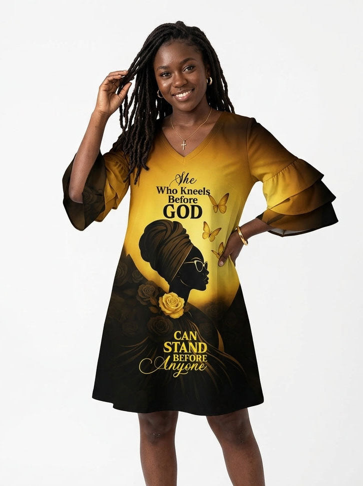 "Selah" Stacked Ruffle Sleeve Dress