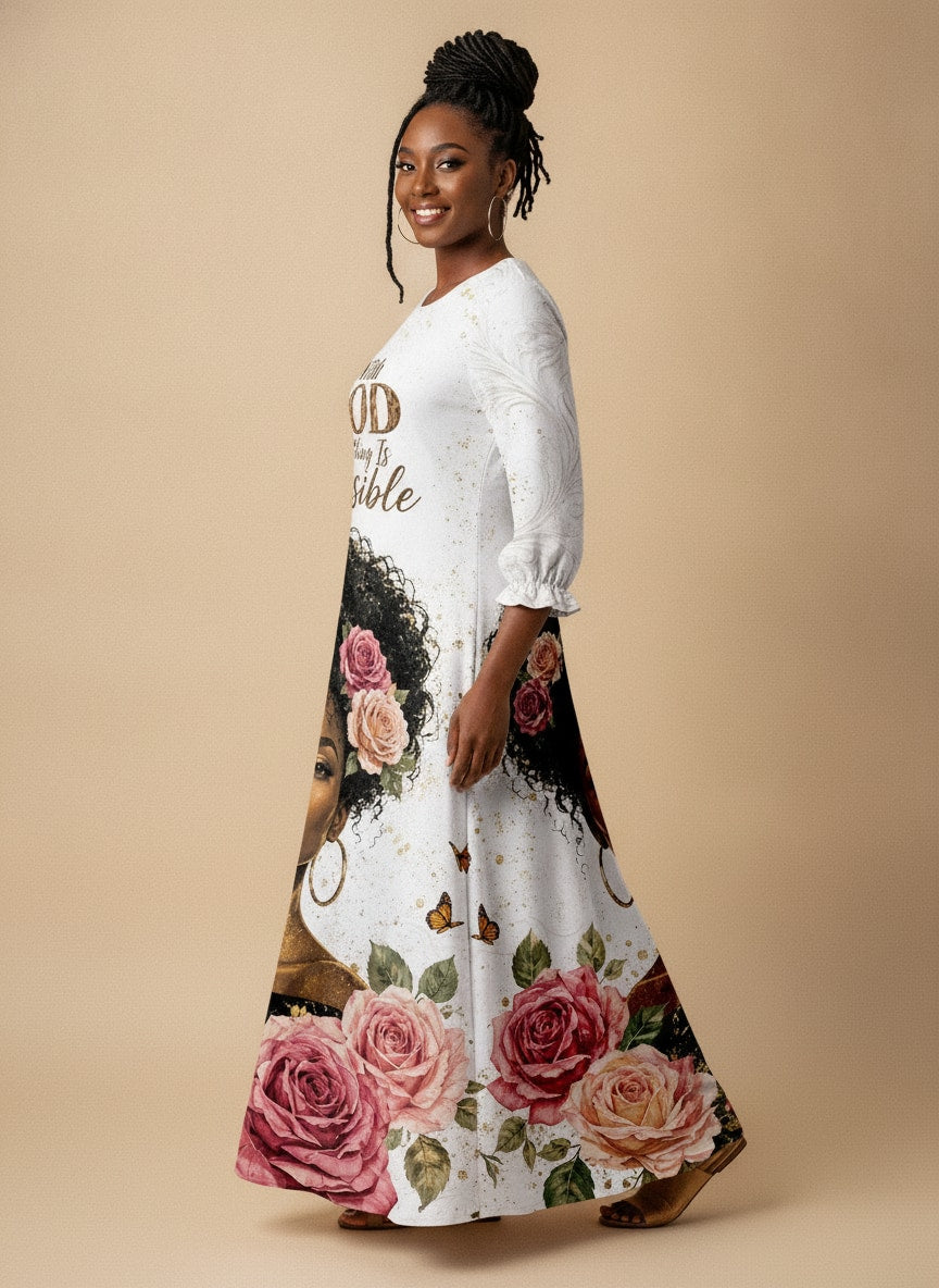 "Tumaini" Long Sleeve Maxi Dress