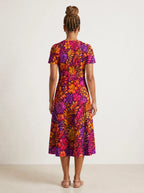 "Waridi" V Neck Midi Dress