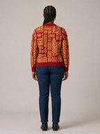 "Alama" Cardigan — back view on model