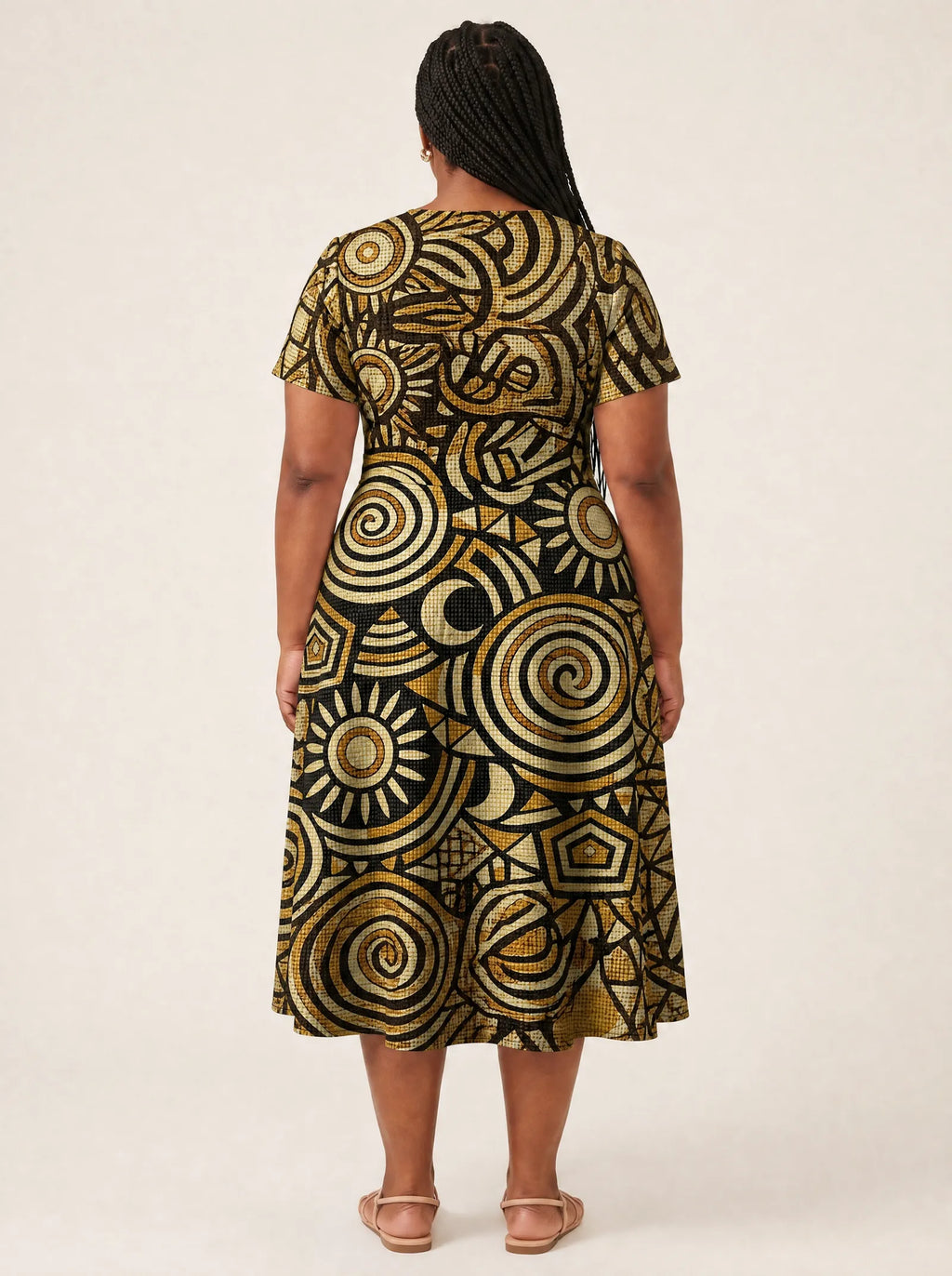 "Sahara" V Neck Midi Dress
