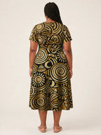 "Sahara" V Neck Midi Dress