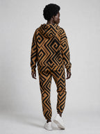 "Chapa" Camel Black Hoodie & Jogger Set — back view on model