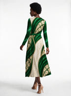 "Maile" Long Sleeve Midaxi Dress — back view on model