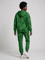 "Asili" Emerald Hoodie & Jogger Set — back view on model