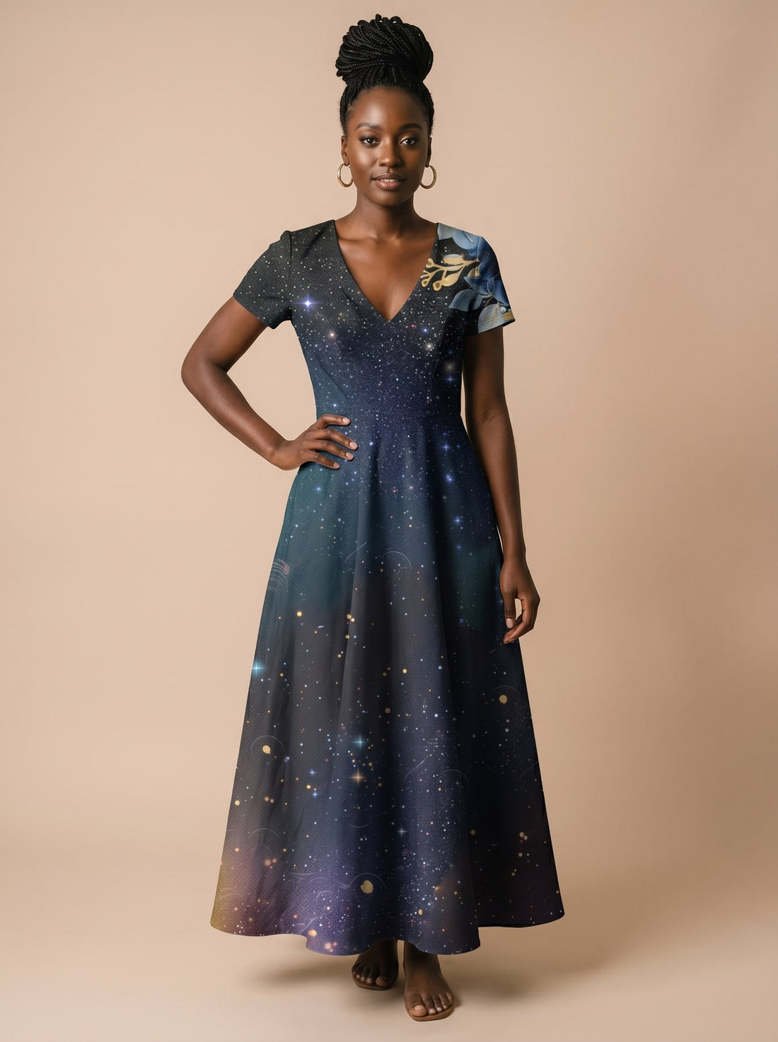 "Nyota" Short Sleeve Maxi Dress