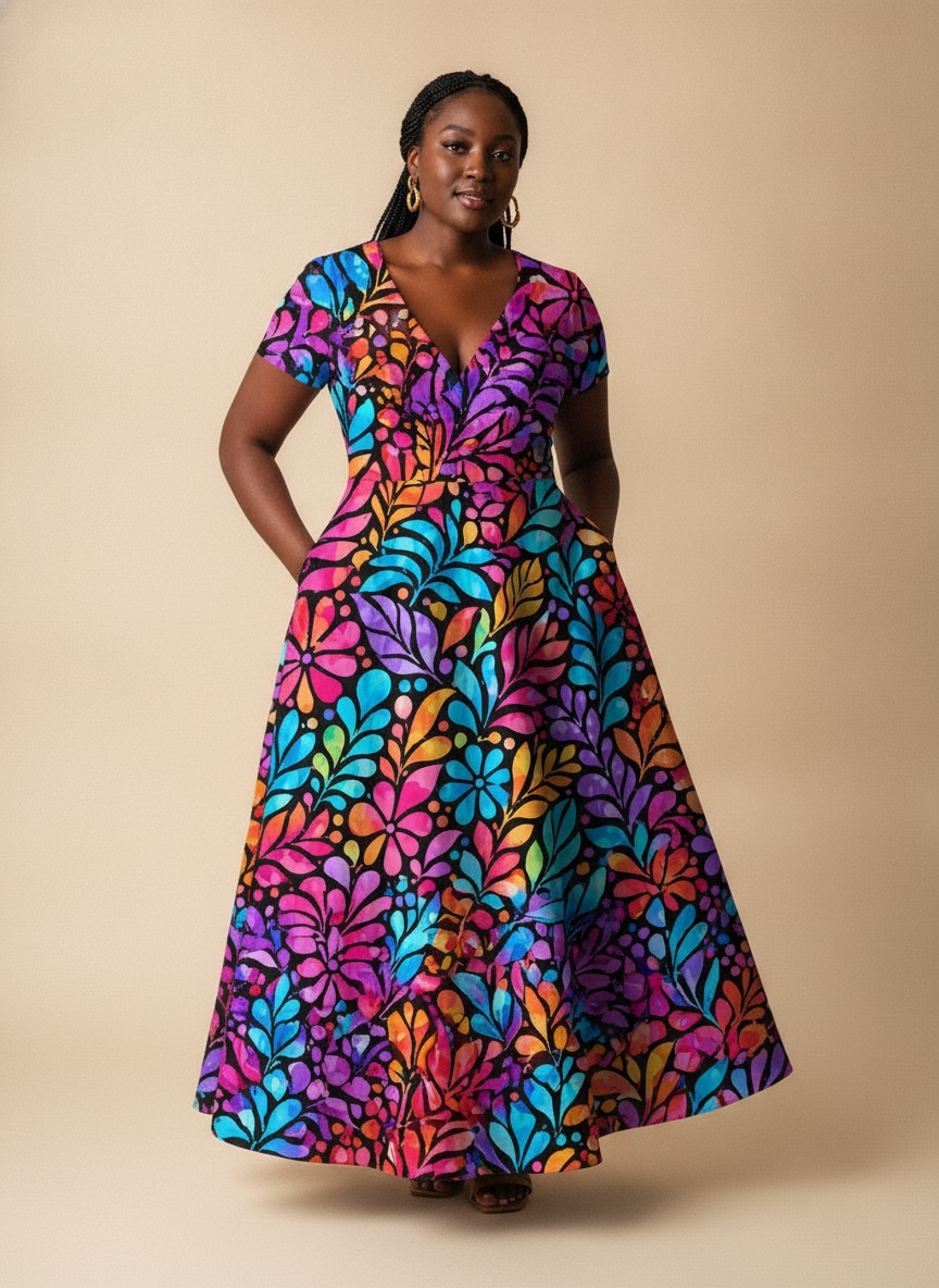 "Rangi" Short Sleeve Maxi Dress