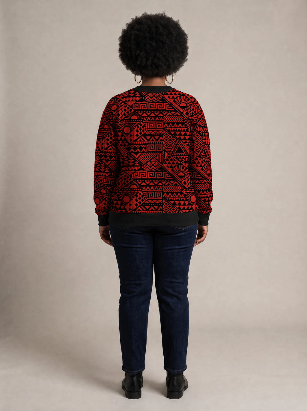 "Shaka Burgundy" Sweatshirt — back view on model