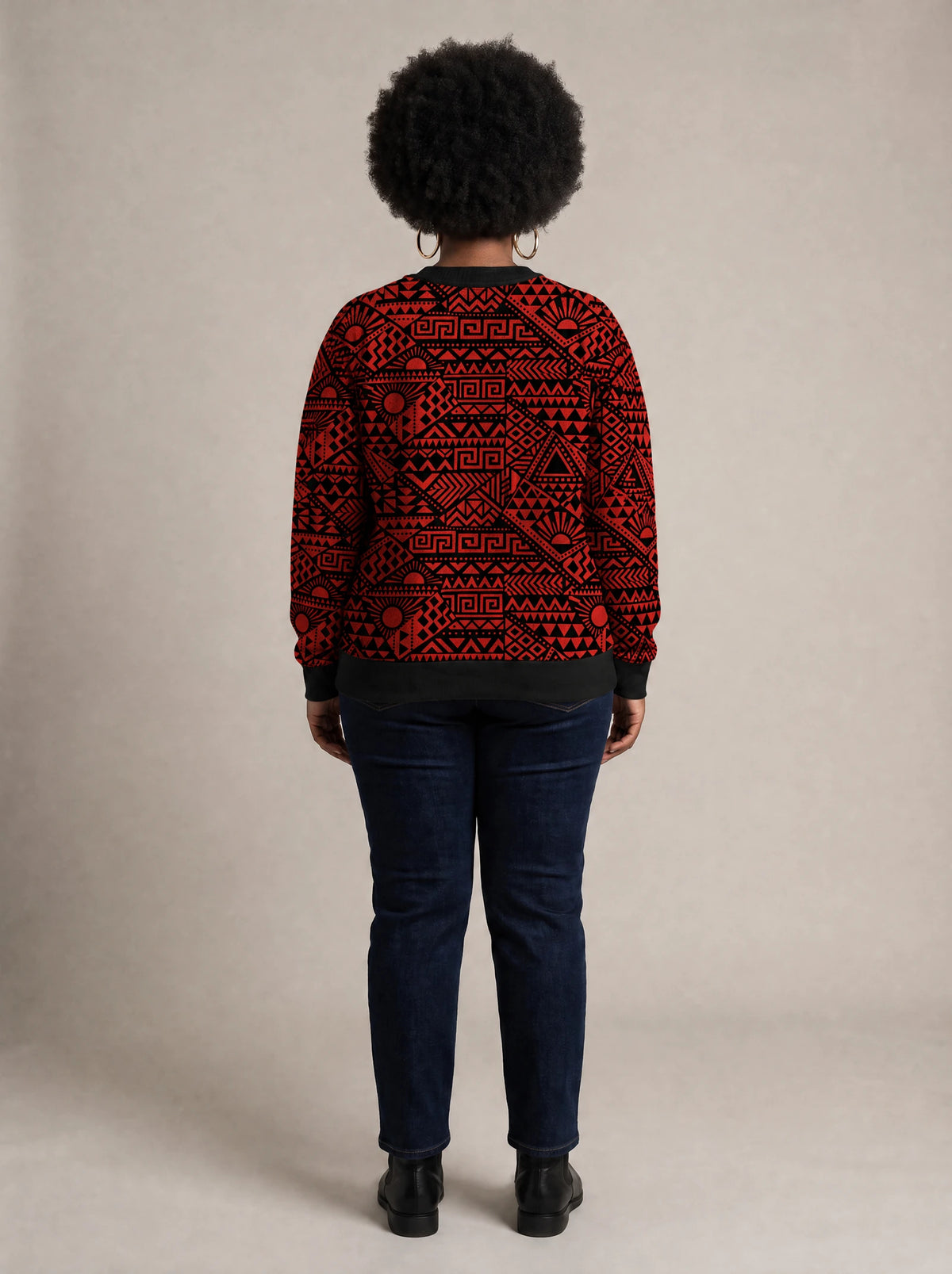 "Shaka Burgundy" Sweatshirt — back view on model
