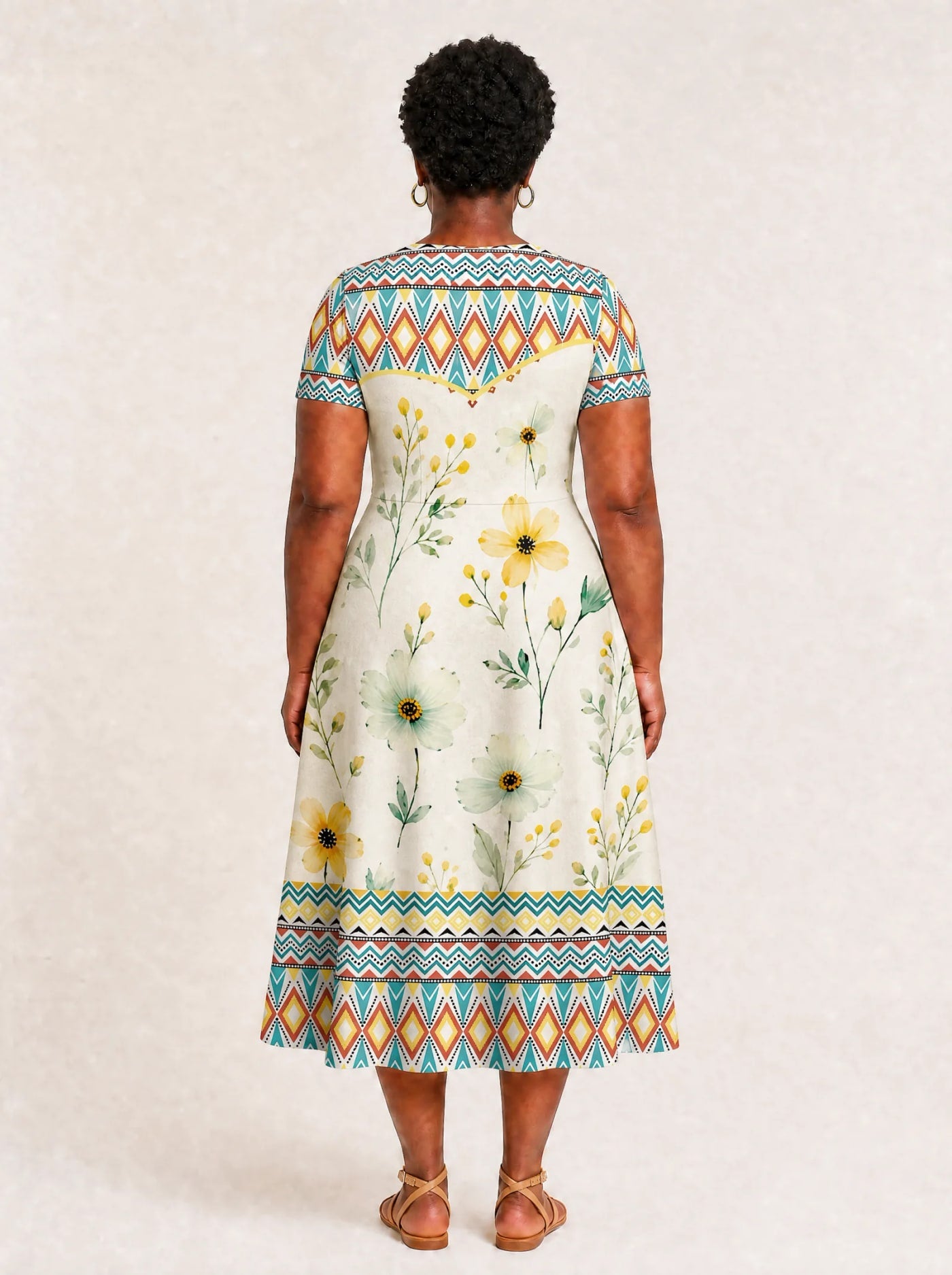 "Alizeti" V Neck Midi Dress Promo