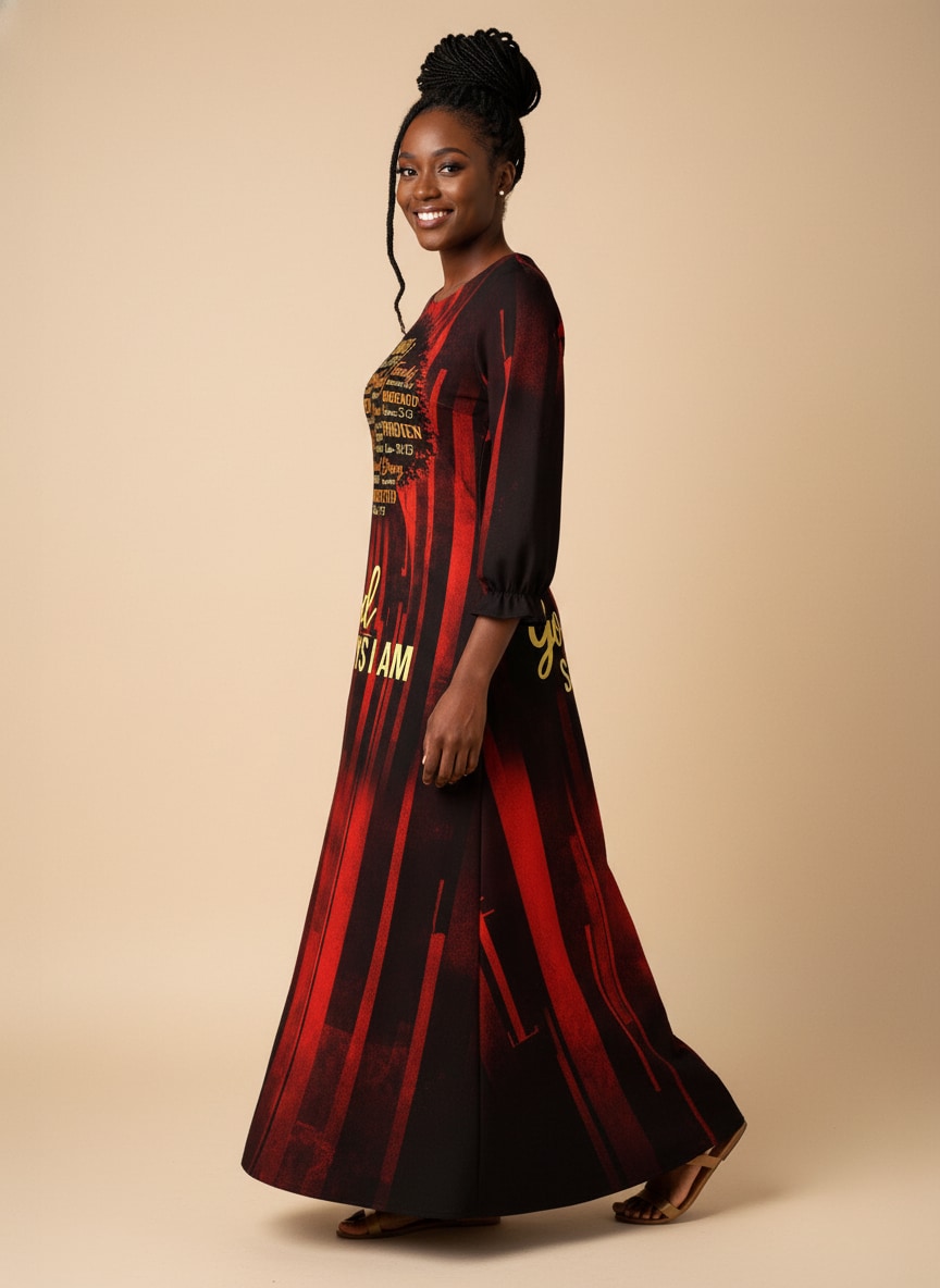 "Asante" Long Sleeve Maxi Dress