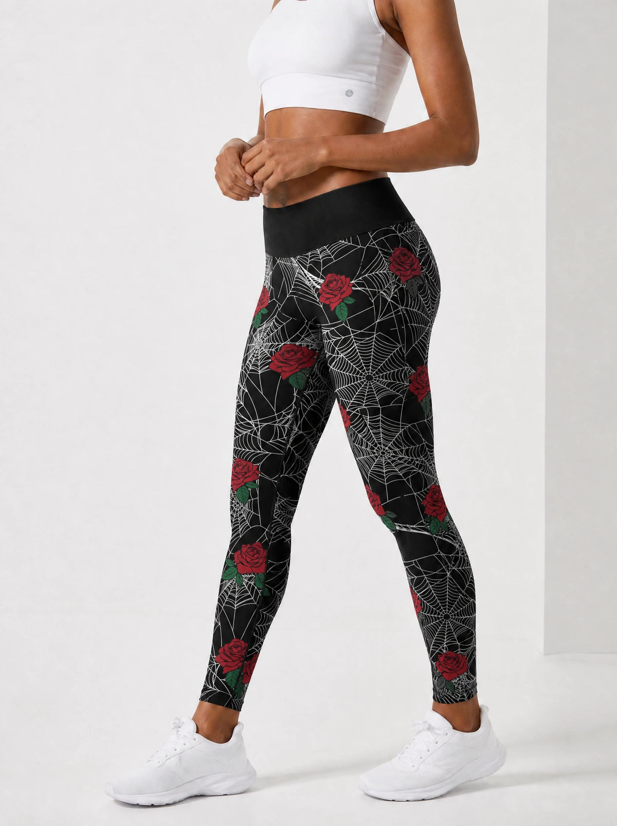 "Mwiba" Halloween Leggings — side view on model, walking