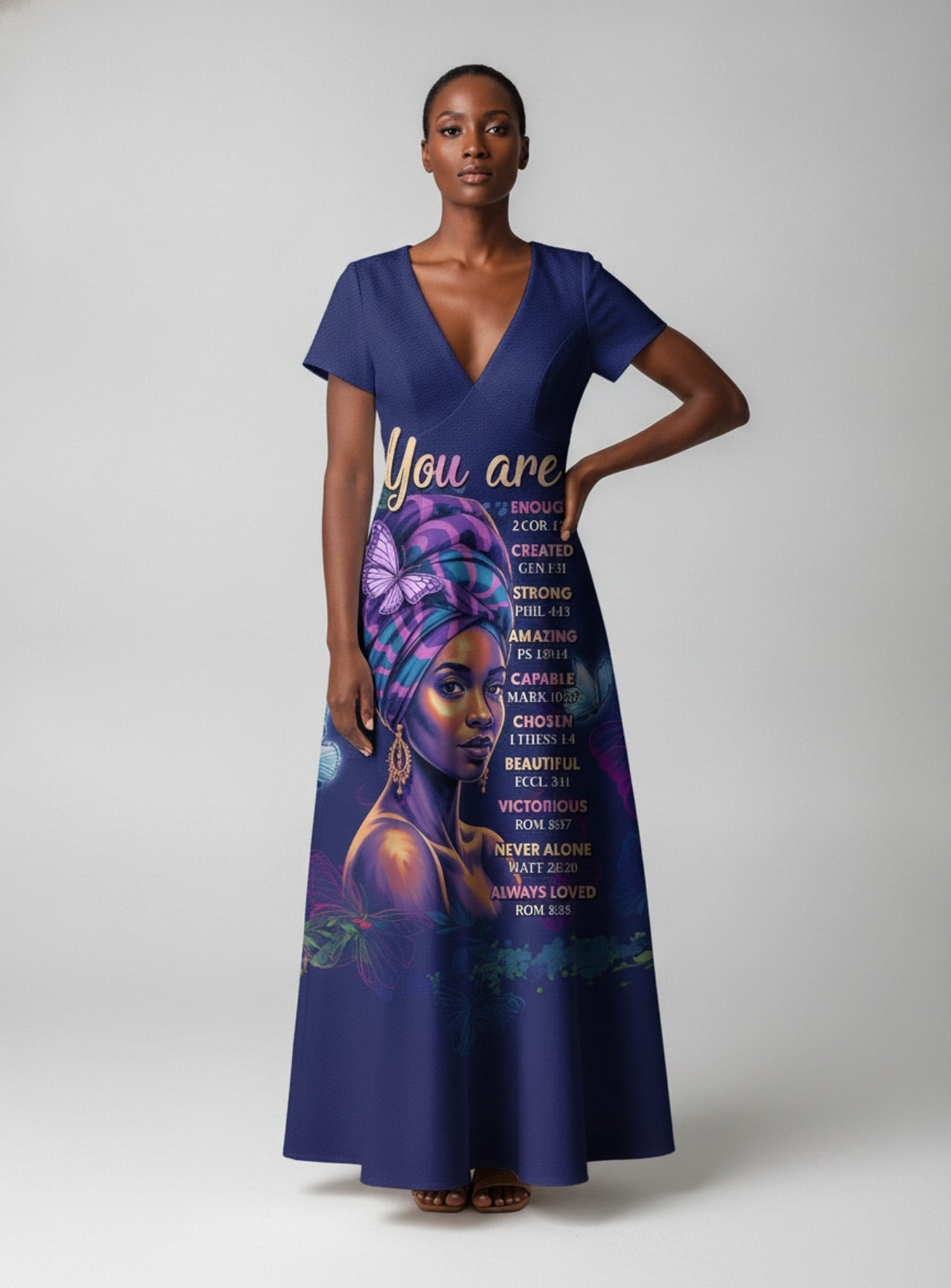 Blue Orchid Short Sleeve Maxi Dress