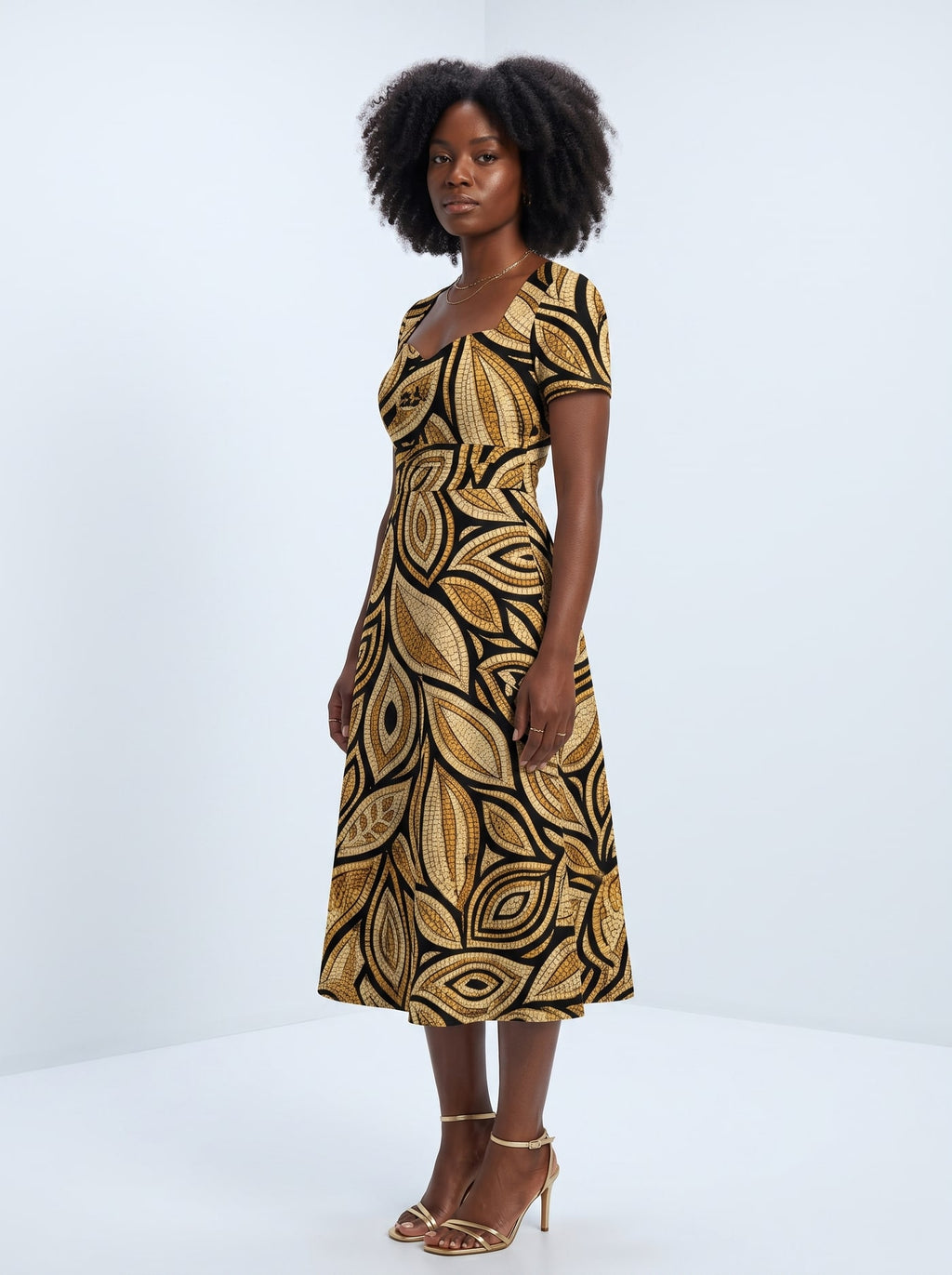 "Ashanti" Sweetheart Midi Dress