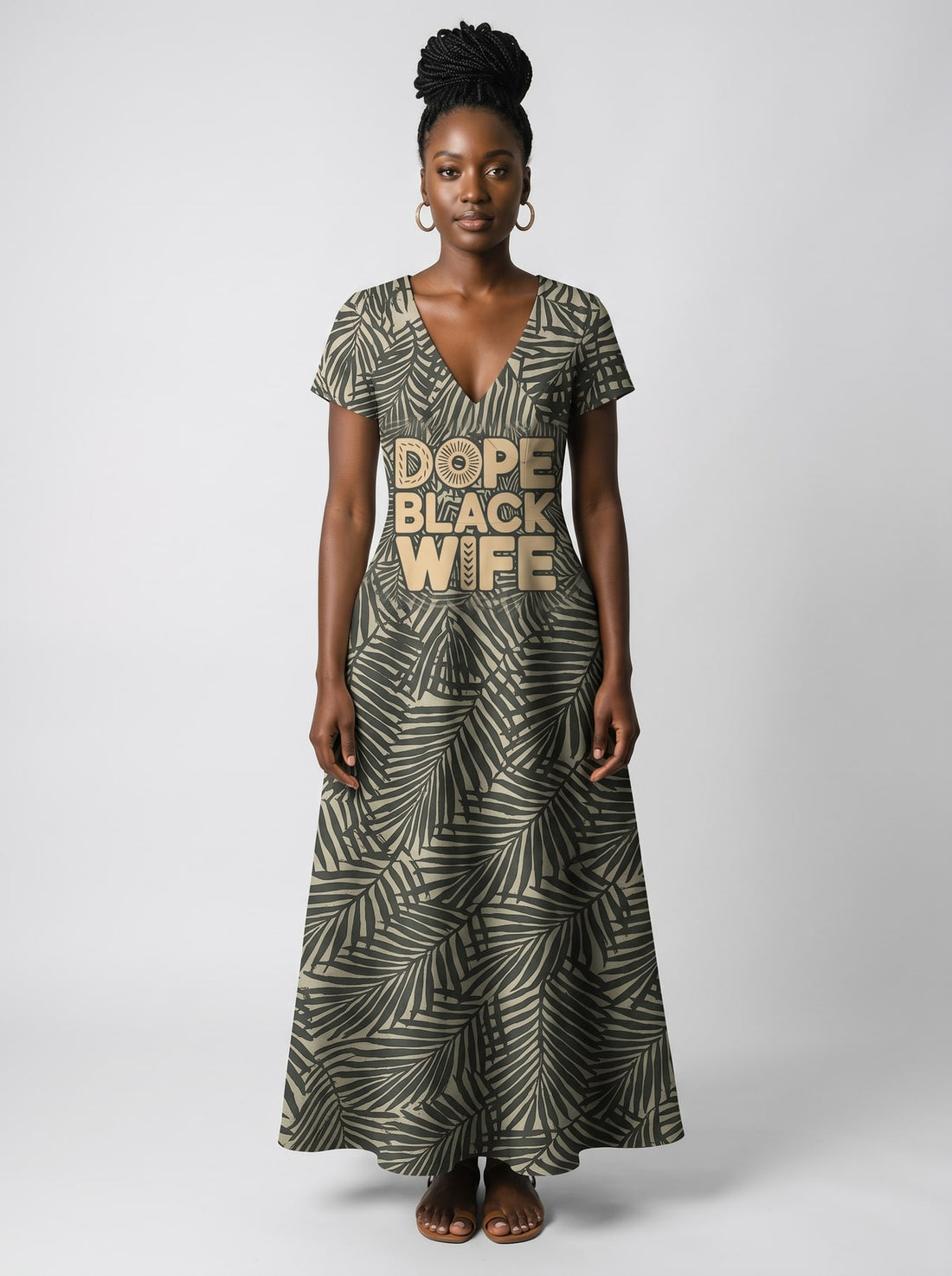 "Dope Black Wife" Short Sleeve Maxi Dress