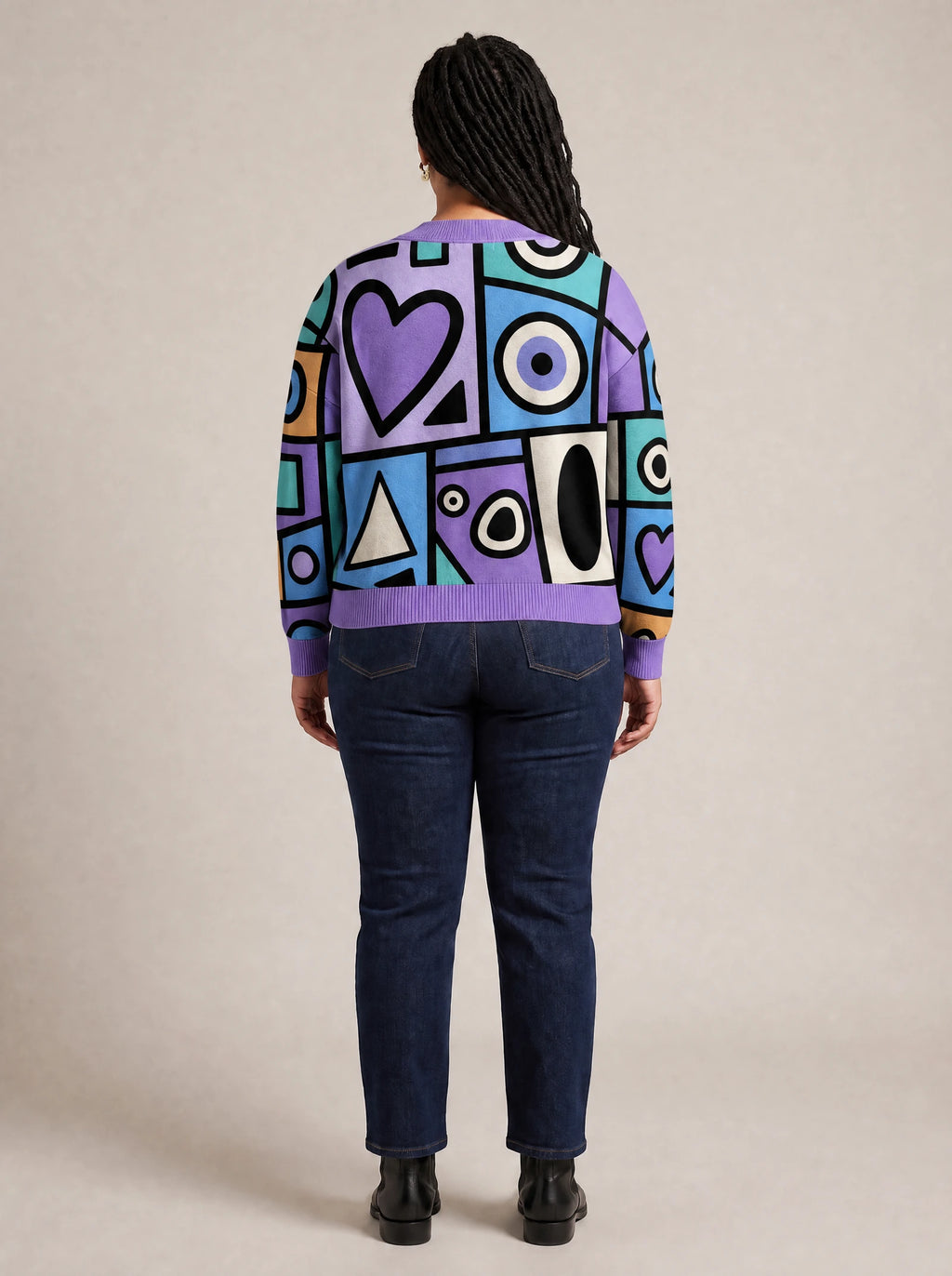 "Sanaa" Cardigan — back view on model