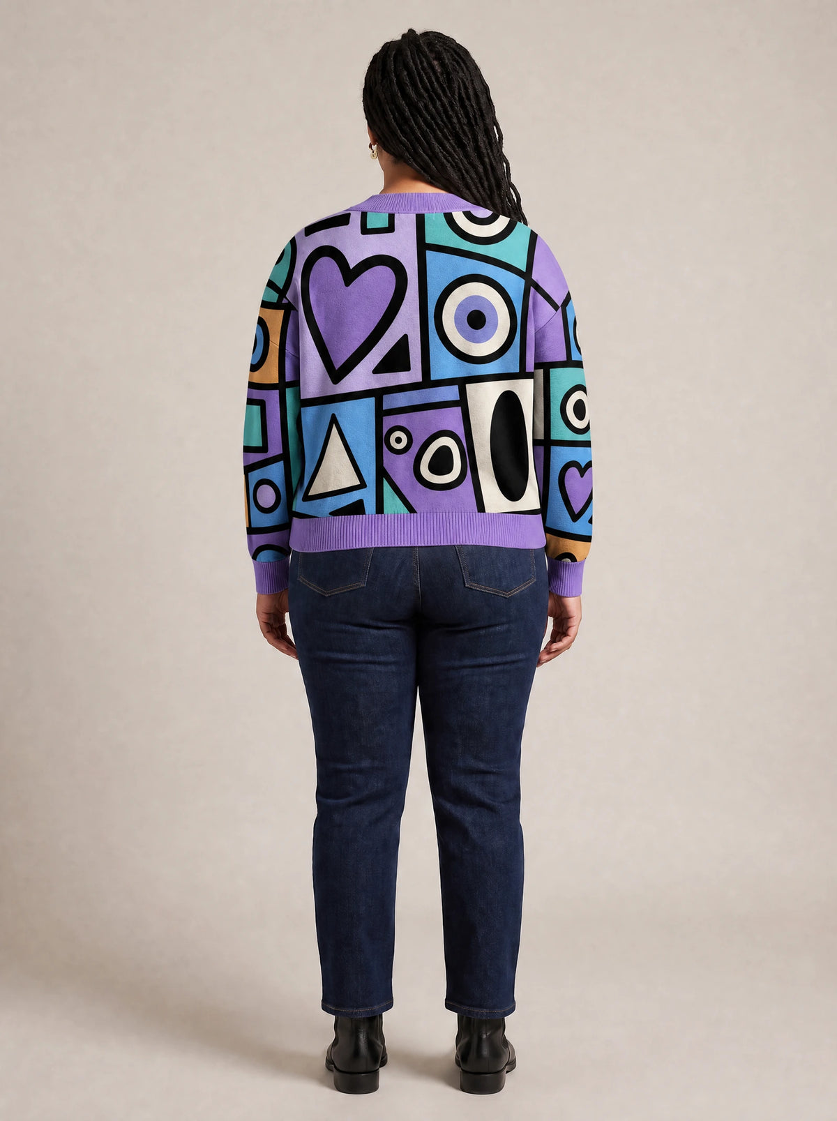 "Sanaa" Cardigan — back view on model