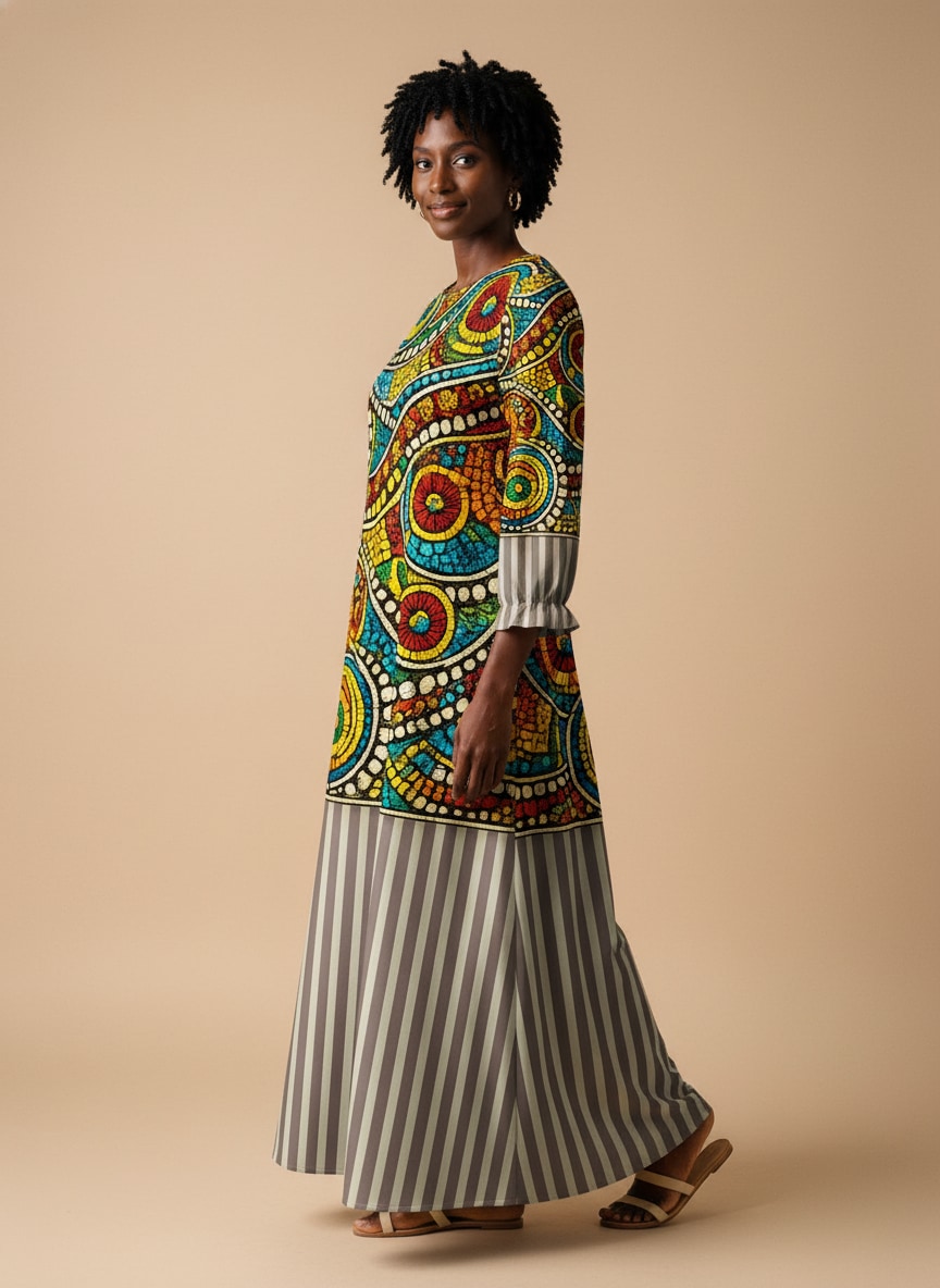 "Taji" Long Sleeve Maxi Dress