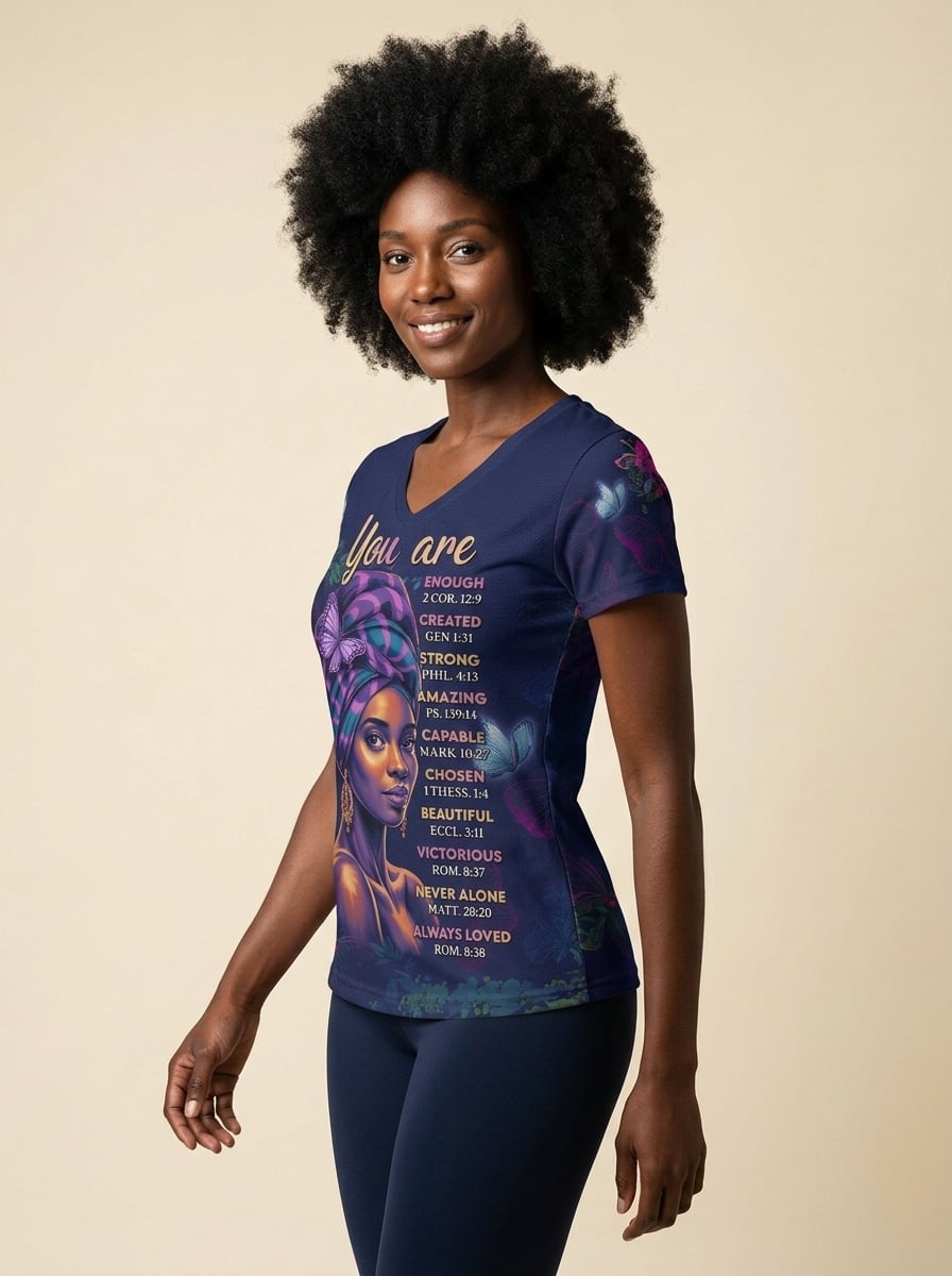 Blue Orchid V-neck T-shirt
