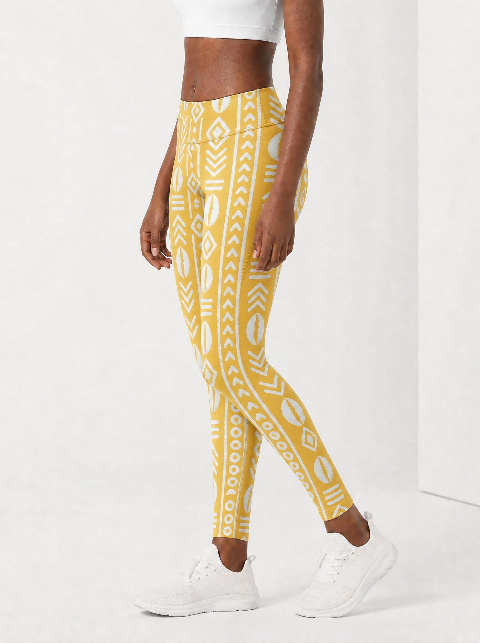 "Oshun Dhahabu" Leggings — side view on model