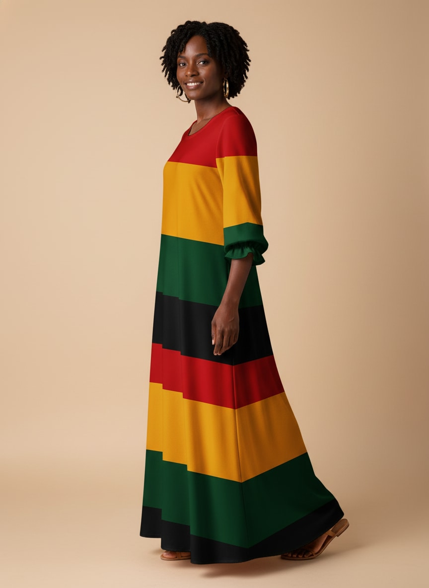 "Accra" Long Sleeve Maxi Dress