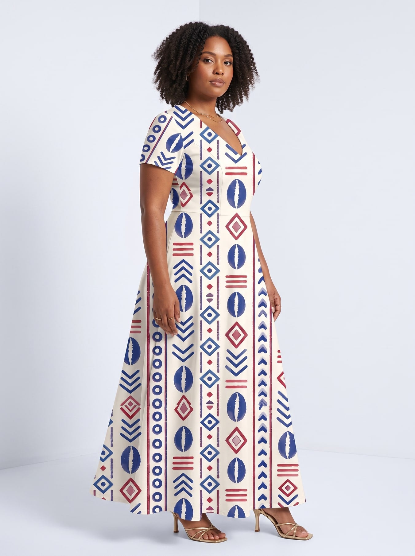 "Uhuru" Short Sleeve Maxi Dress