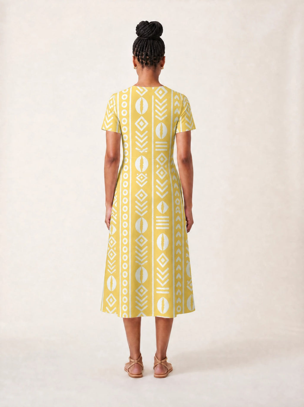 "Oshun Dhahabu" V Neck Midi Dress Promo
