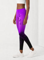 Selah Purple Leggings — side view on model