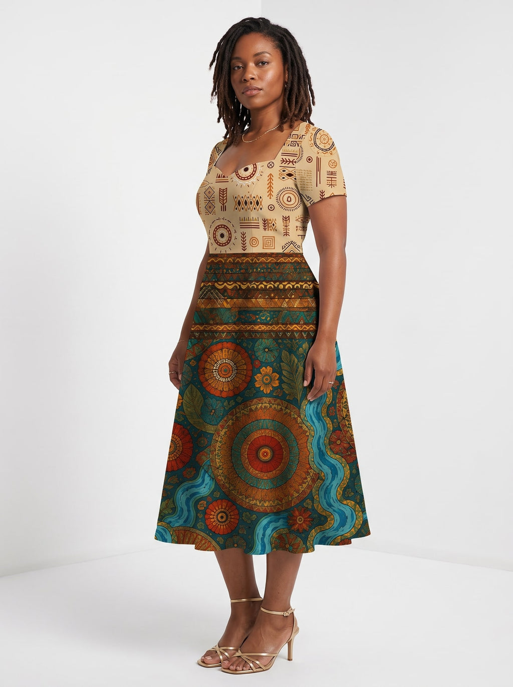 "Mto" Sweetheart Midi Dress