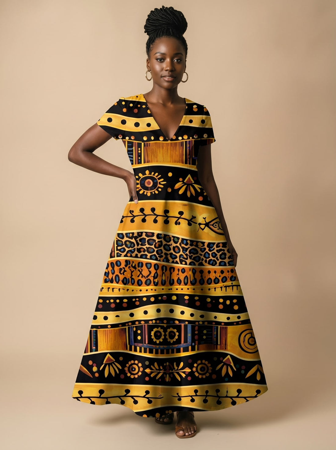 Baraka Short Sleeve Maxi Dress