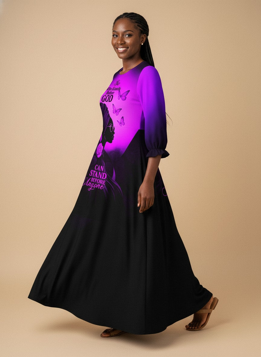 "Selah" Purple Long Sleeve Maxi Dress