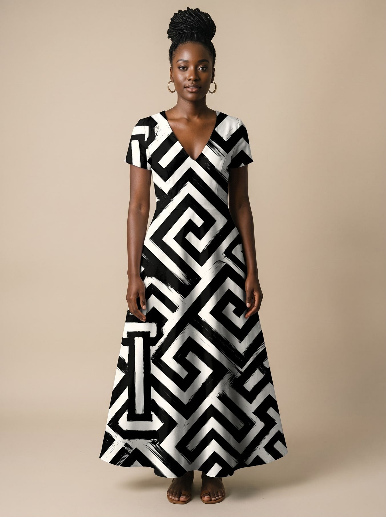 "Zamu" Short Sleeve Maxi Dress