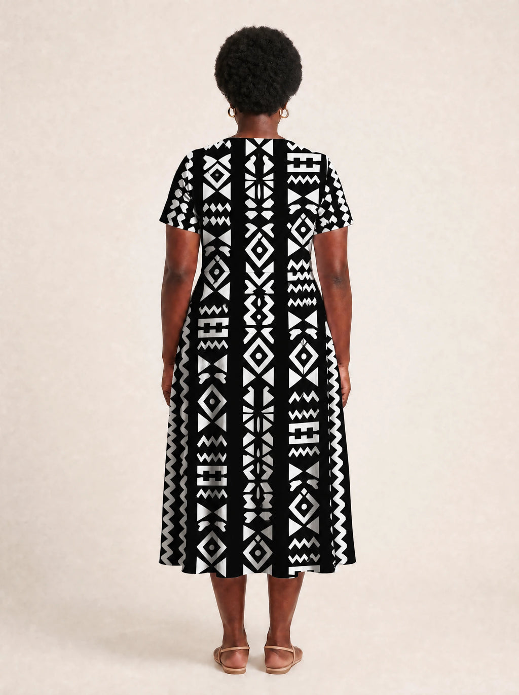 "Kuba" V Neck Midi Dress