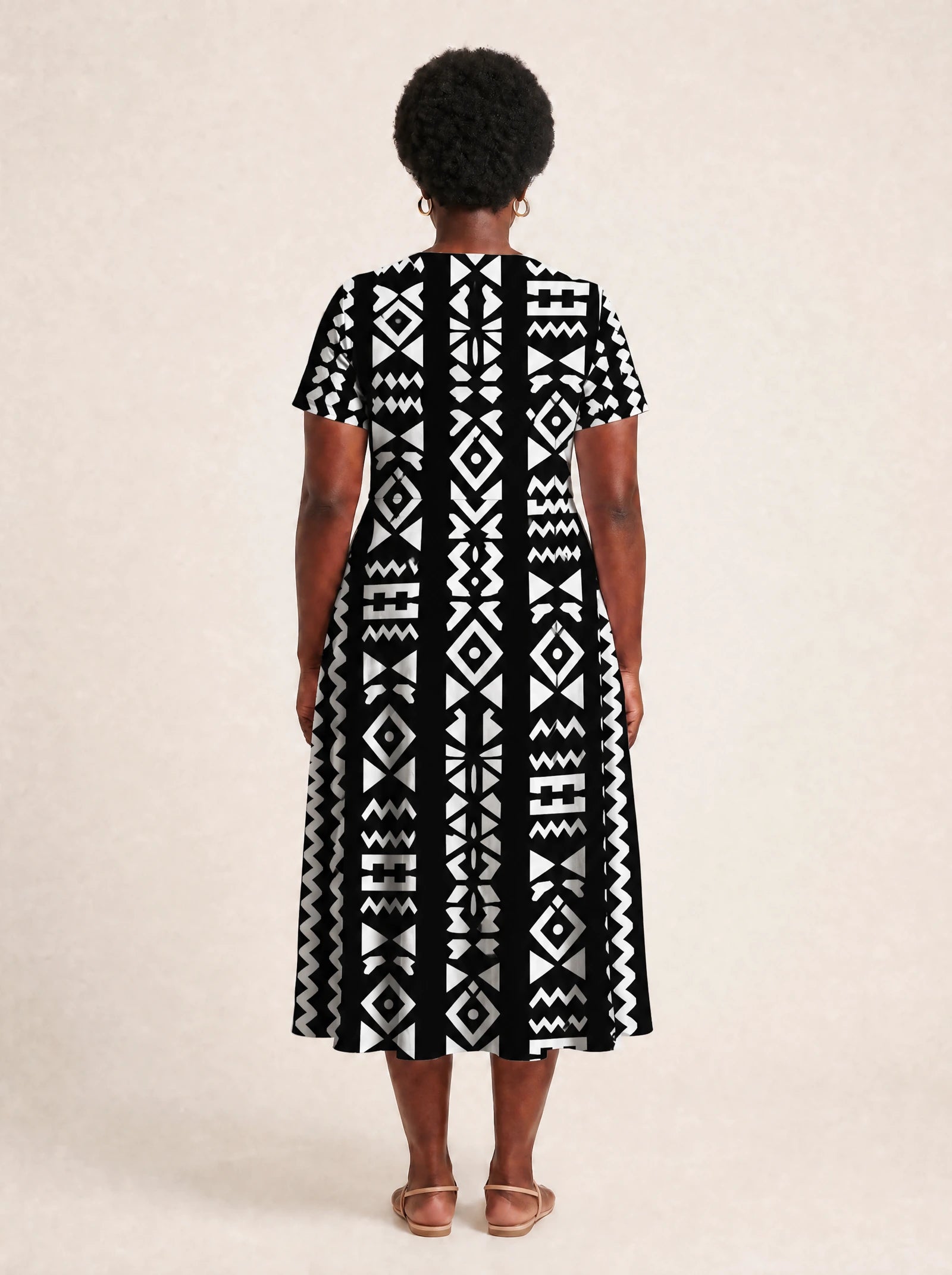 "Kuba" V Neck Midi Dress