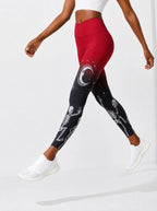 "Mwezi" Halloween Leggings — side view on model, walking