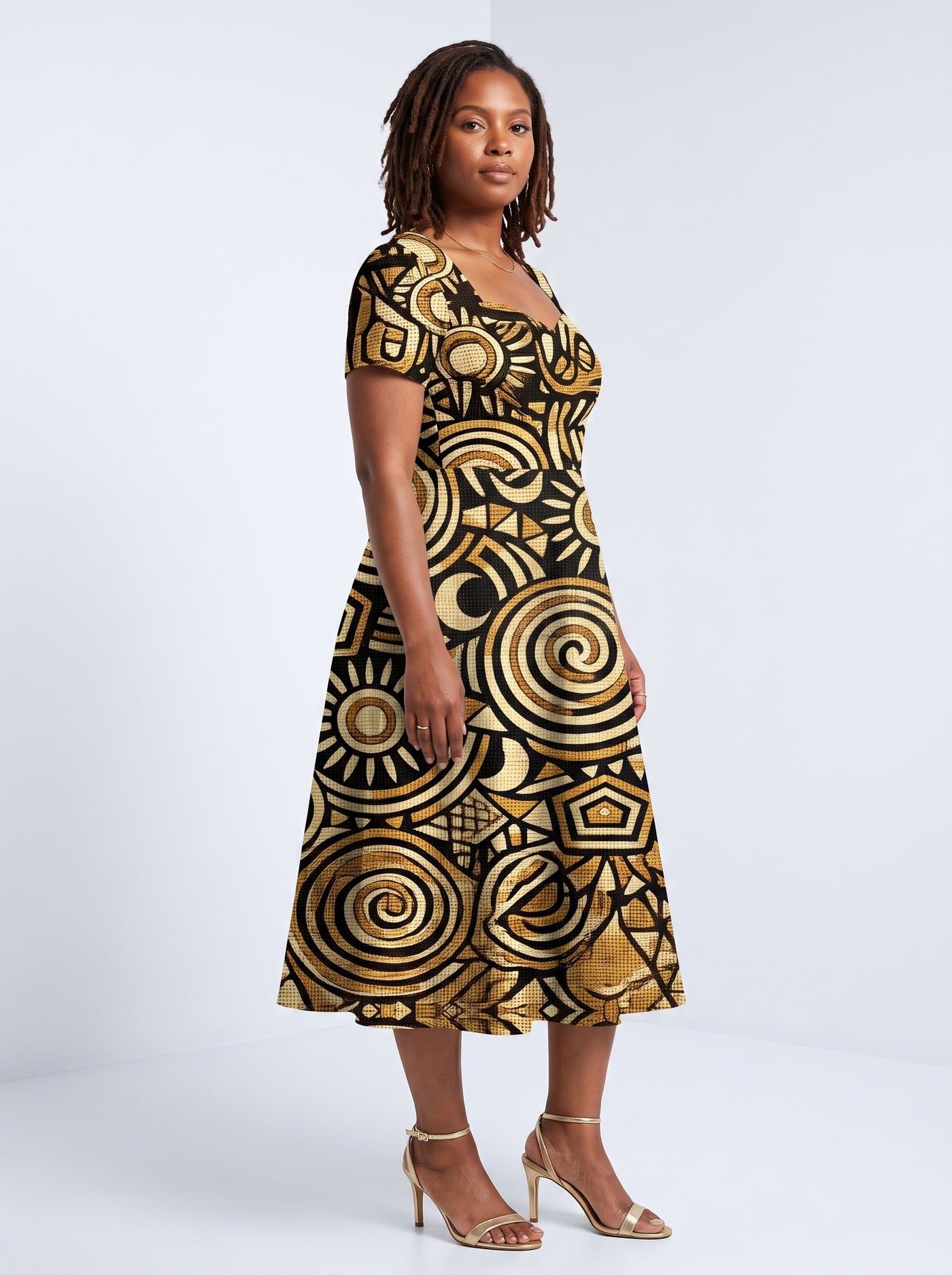 "Sahara" Sweetheart Midi Dress
