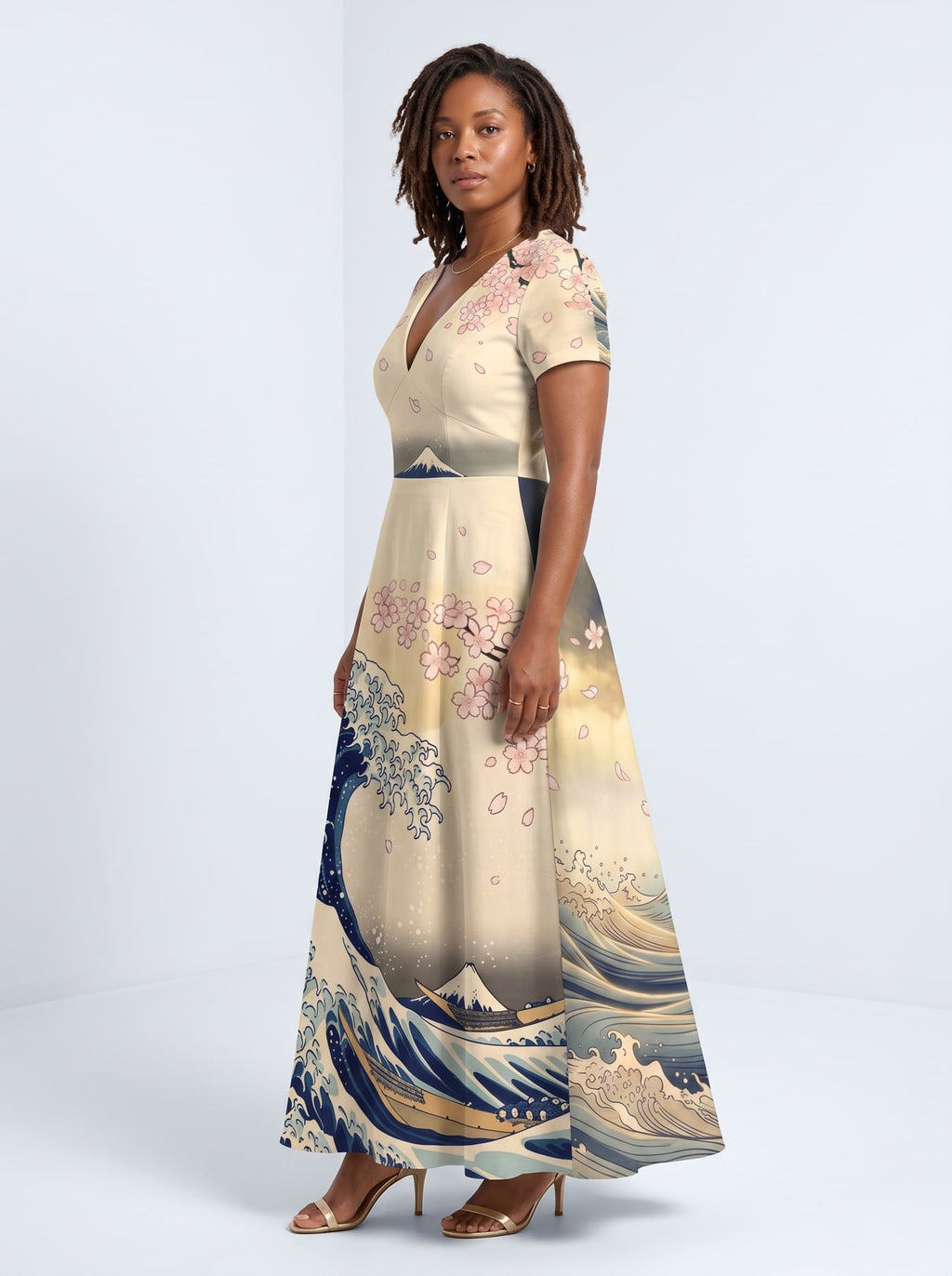"Wimbi" Short Sleeve Maxi Dress
