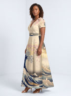 "Wimbi" Short Sleeve Maxi Dress