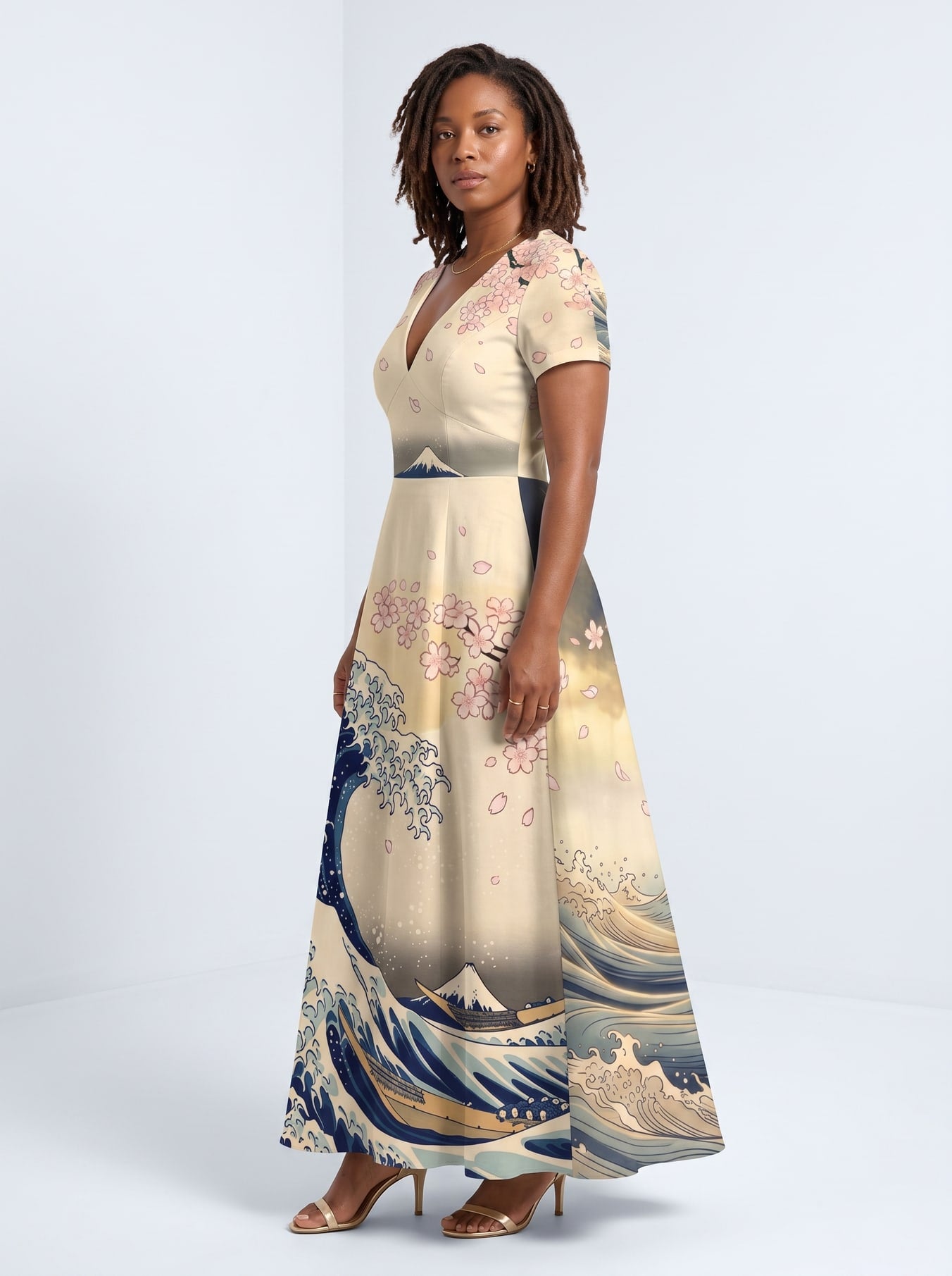"Wimbi" Short Sleeve Maxi Dress