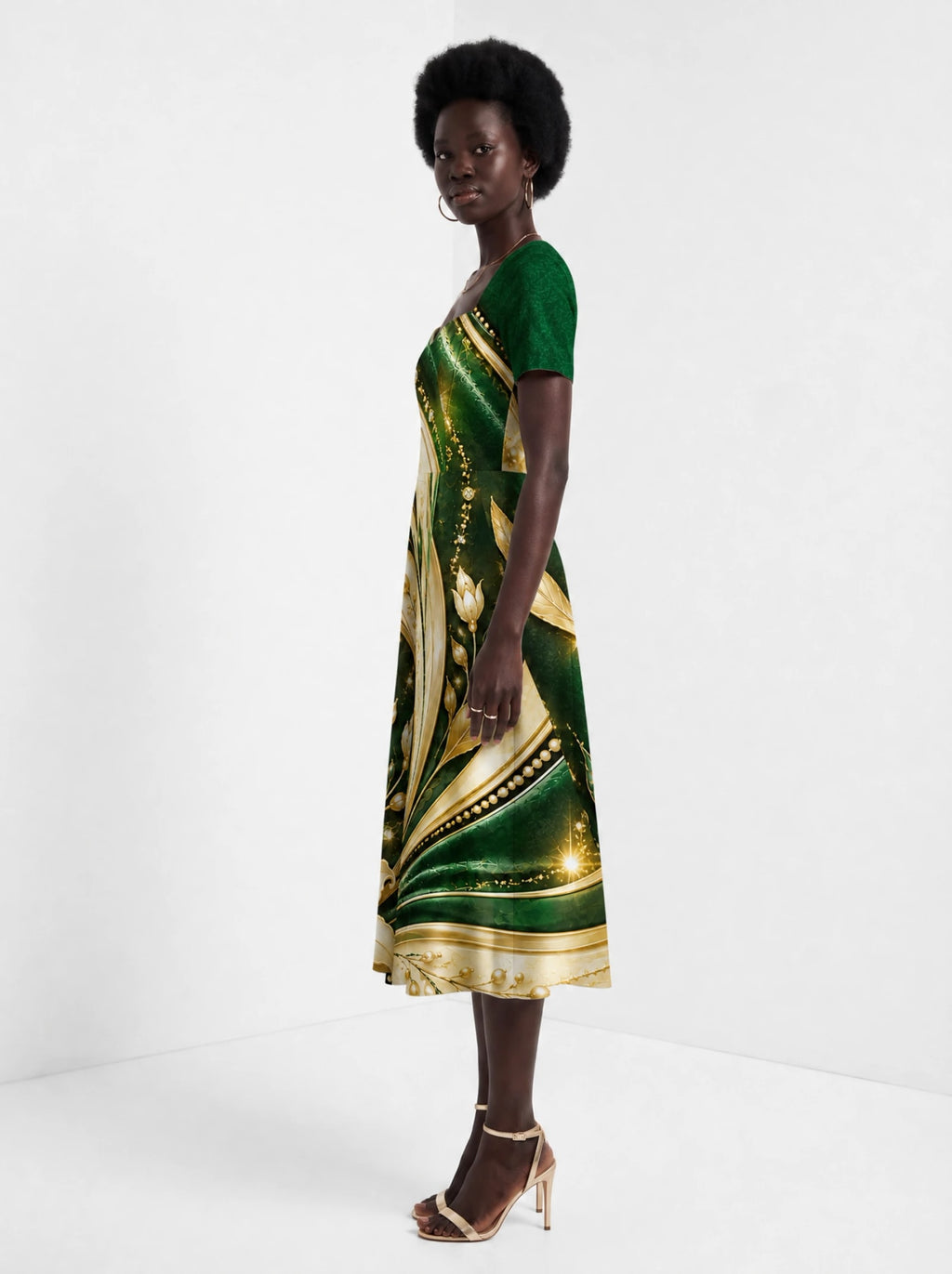"Shanga" Sweetheart Midi Dress