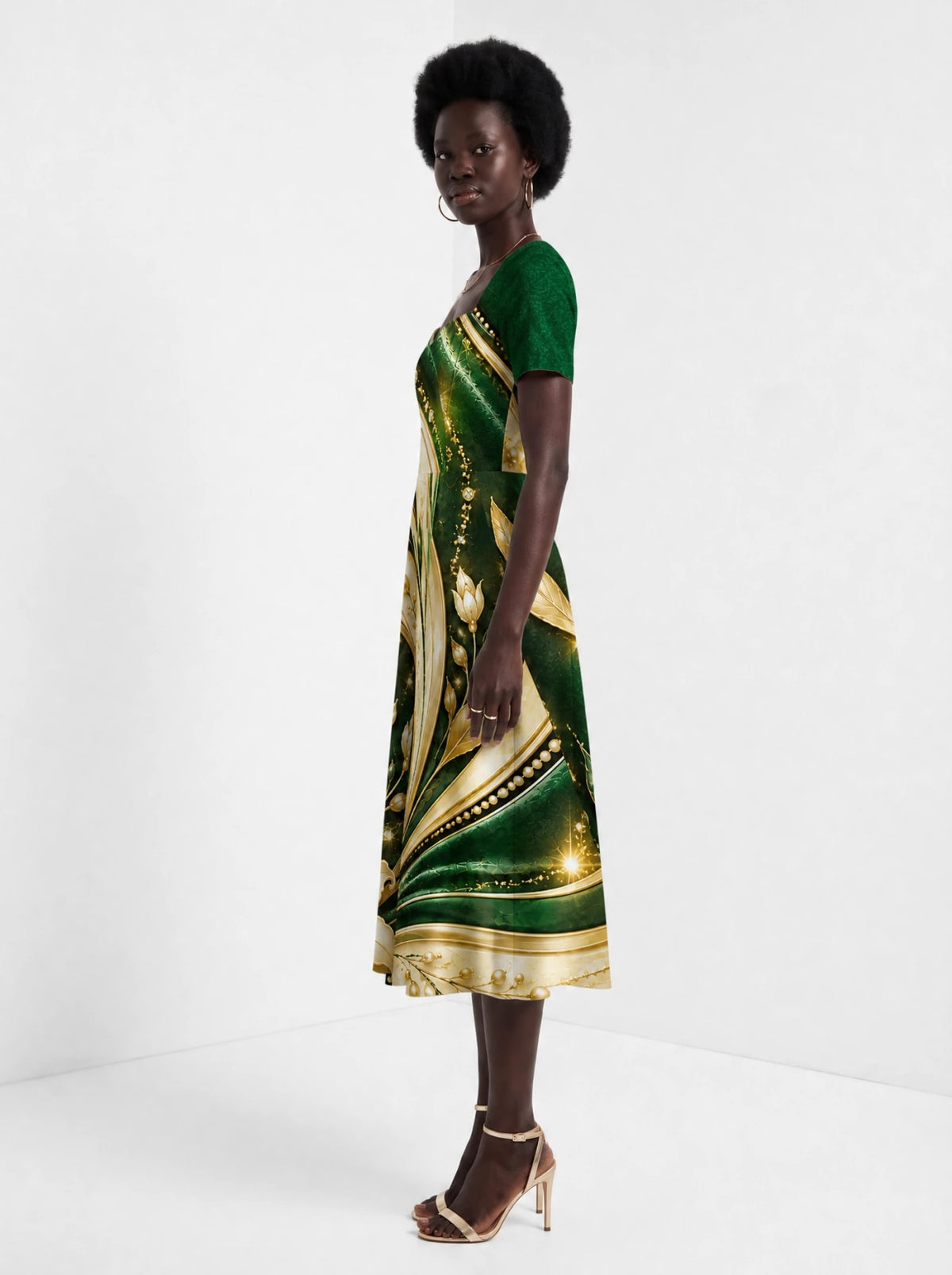 "Shanga" Sweetheart Midi Dress