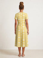 "Oshun Dhahabu" V Neck Midi Dress