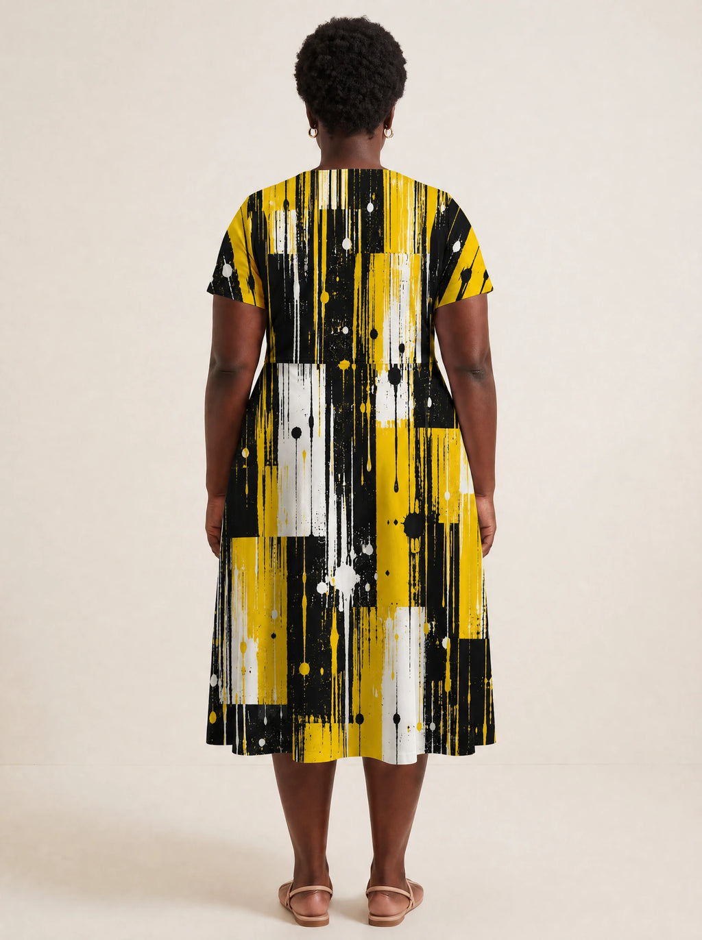 "Mvua" V Neck Midi Dress
