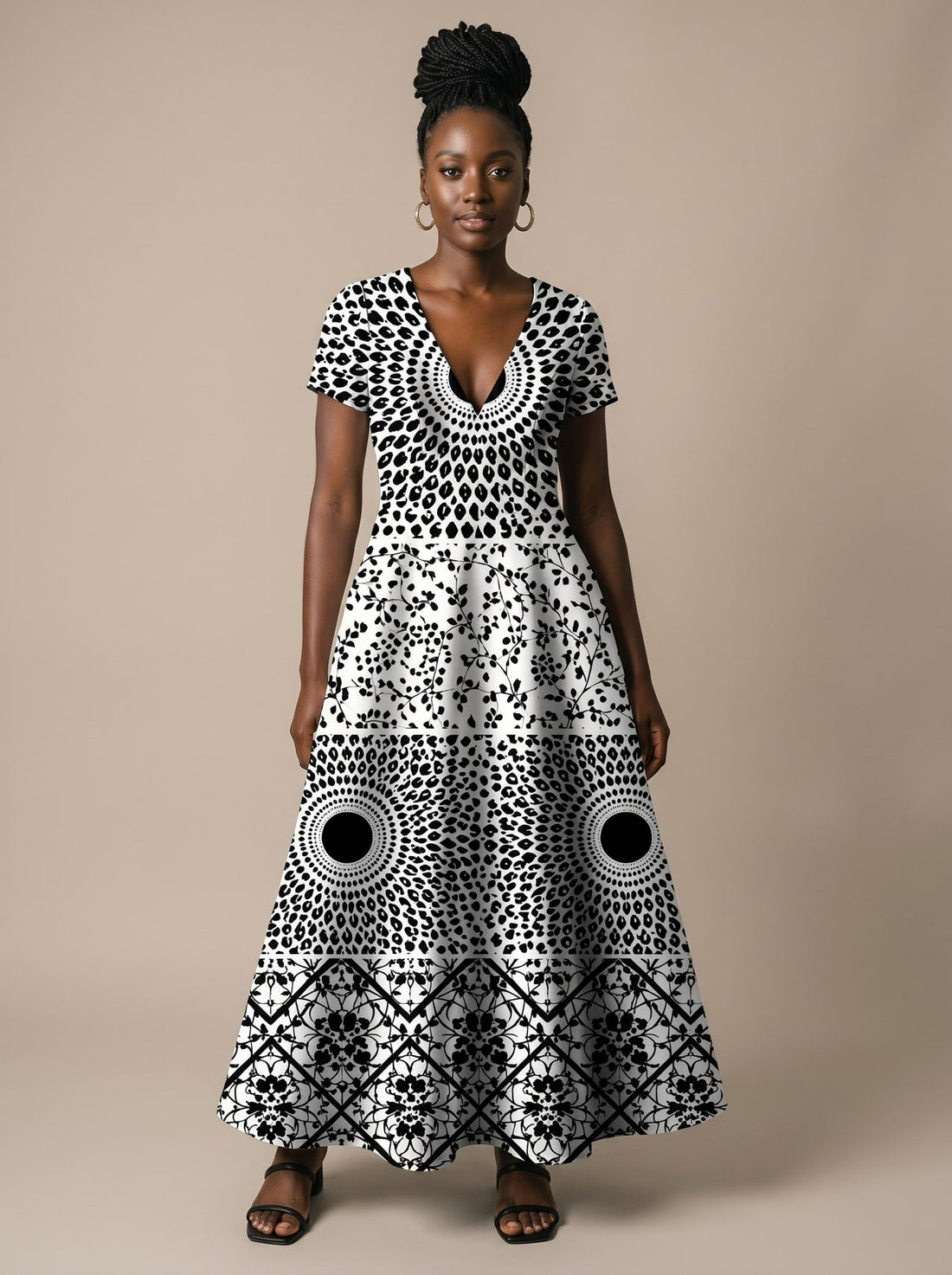 "Mwanga" Short Sleeve Maxi Dress