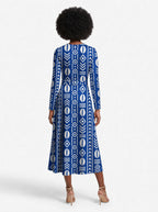 "Oshun" Viscose Midi Dress — back view on model
